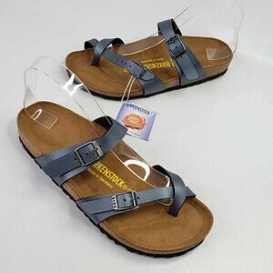 Birkenstock Mayari Women's Flat Sandals Oiled Leather Metallic Size 39 US 8 New